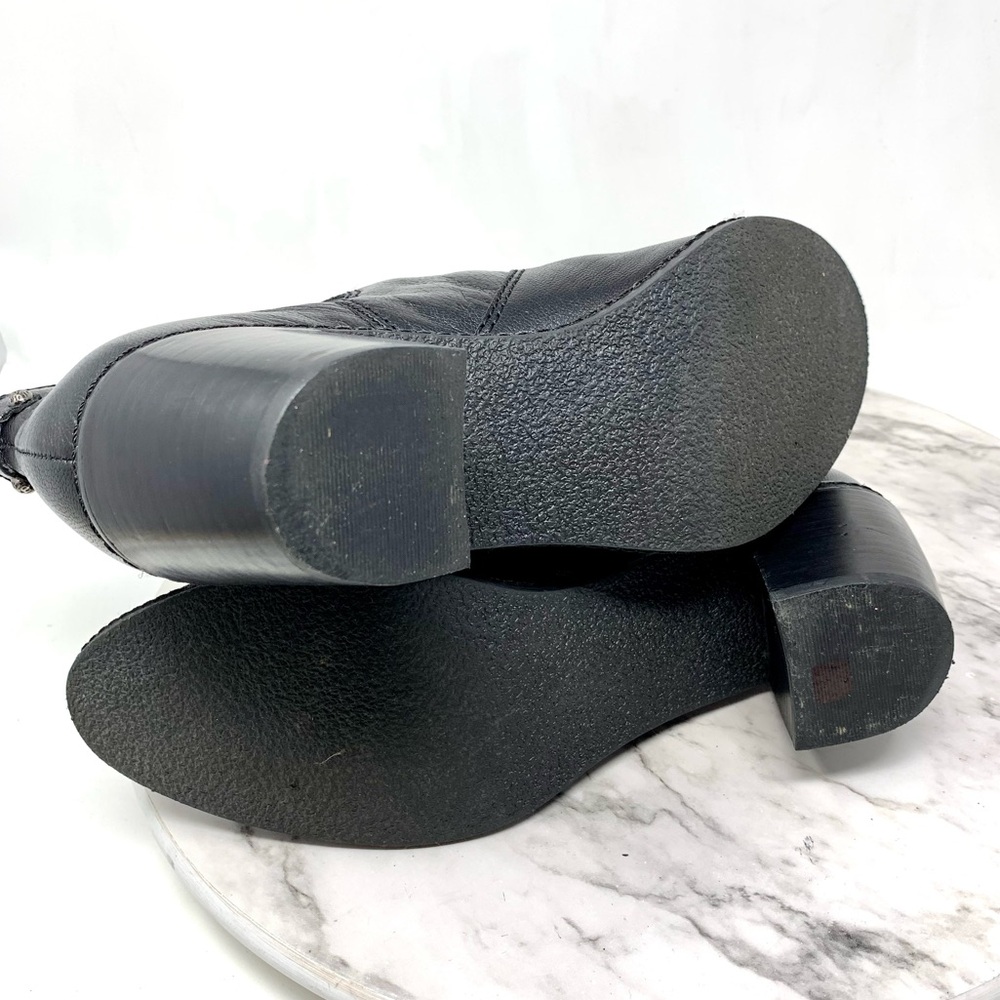Anne Klein Bunty Black Leather Chelsea Boots 8.5 Classic Preppy Academia Neutral - Picture 8 of 14